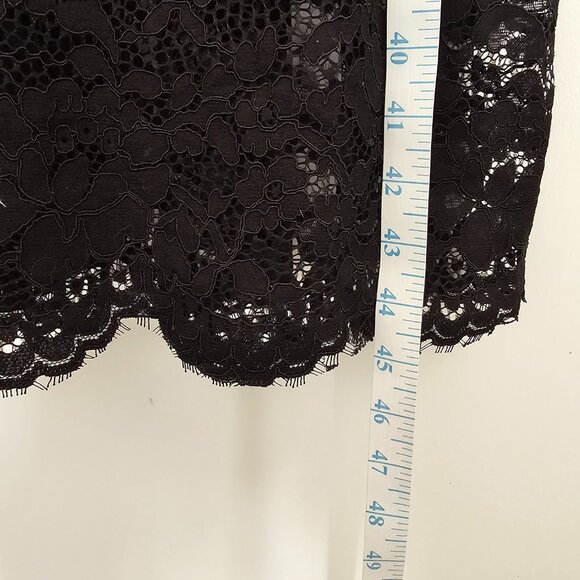 NWT! Gold Hawk Flounce Hem Lace Midi Slip A-Line Dress, M, Black - Picture 4 of 12